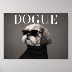 Shih Tzu Fashion Editorial Dog Art Print