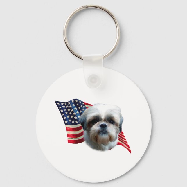 Shih Tzu Flag Key Ring (Front)