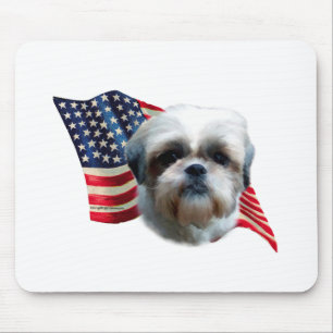 Shih Tzu Flag Mouse Pad