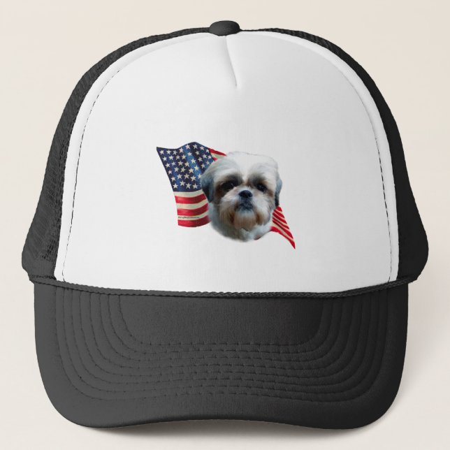 Shih Tzu Flag Trucker Hat (Front)