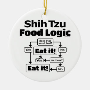 Shih Tzu Food Logic Ceramic Ornament