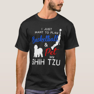 Shih Tzu Funny Basketball Dog Owner Lover Xmas Gif T-Shirt