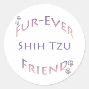 Shih Tzu Furever Friend Classic Round Sticker