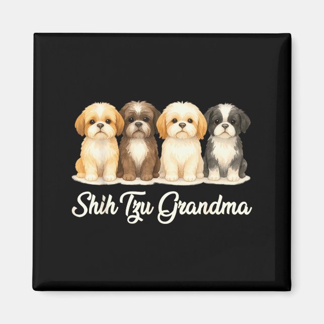 Shih Tzu Grandma Cute Dog Lover Gift Funny Women P Magnet (Front)