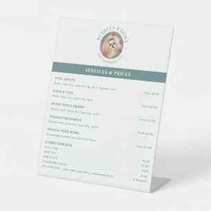 Shih Tzu Grooming Salon Price List Pedestal Sign