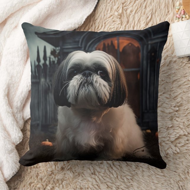 Shih Tzu Halloween Scary Cushion (Blanket)