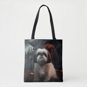 Shih Tzu Halloween Scary Tote Bag