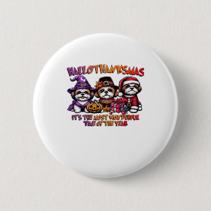 Shih Tzu Halloween Thanksgiving Christmas Classic  6 Cm Round Badge