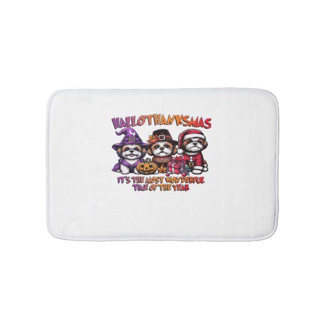 Shih Tzu Halloween Thanksgiving Christmas Classic  Bath Mat (Front)