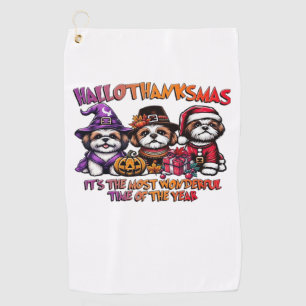 Shih Tzu Halloween Thanksgiving Christmas Classic Golf Towel