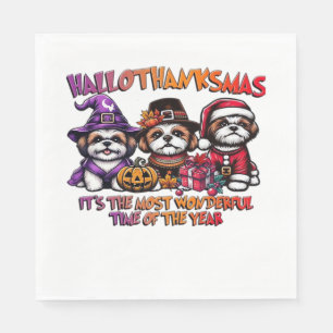Shih Tzu Halloween Thanksgiving Christmas Classic Napkin