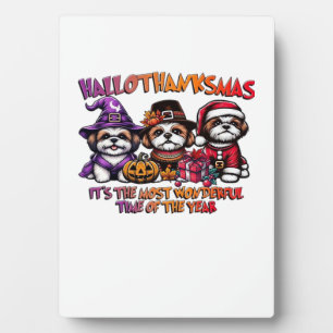 Shih Tzu Halloween Thanksgiving Christmas Classic Plaque