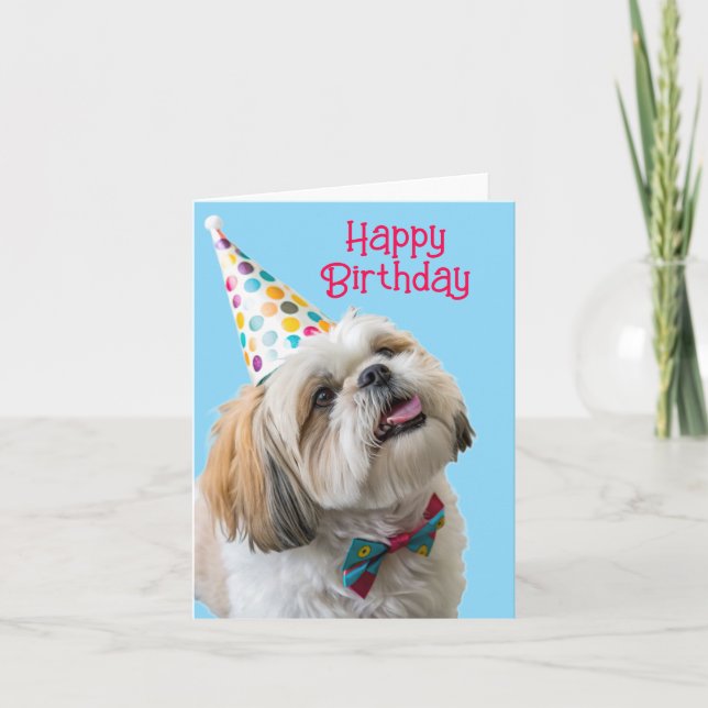 Shih Tzu Happy Birthday  Card (Front)