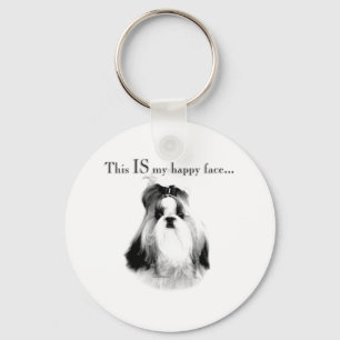 Shih Tzu Happy Face Key Ring