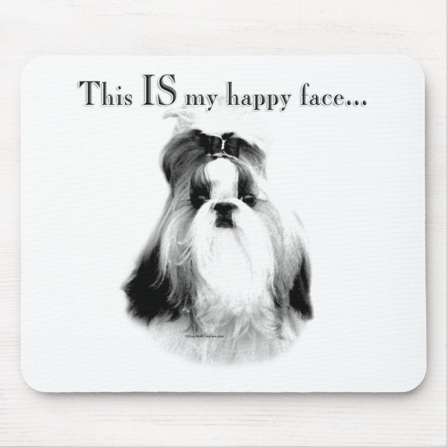 Shih Tzu Happy Face Mouse Pad (Front)