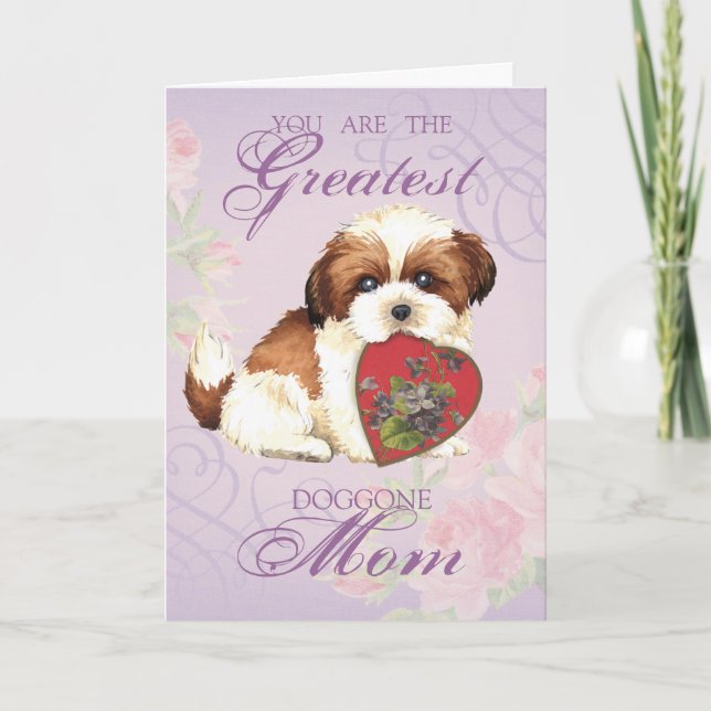 Shih Tzu Heart Mum Card (Front)