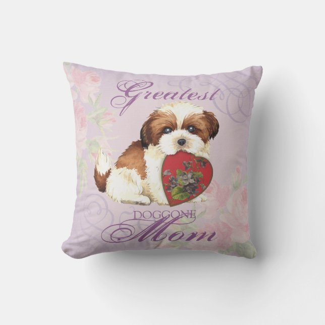 Shih Tzu Heart Mum Cushion (Front)