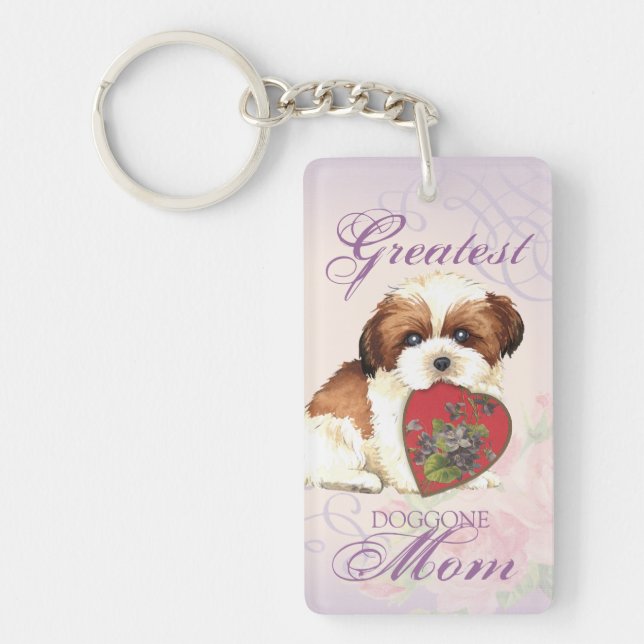Shih Tzu Heart Mum Key Ring (Front)