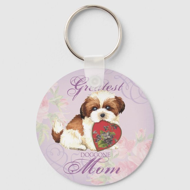 Shih Tzu Heart Mum Key Ring (Front)