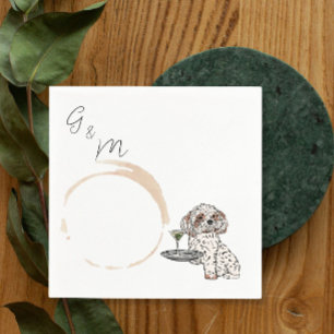 Shih Tzu holding a martini cocktail Napkin