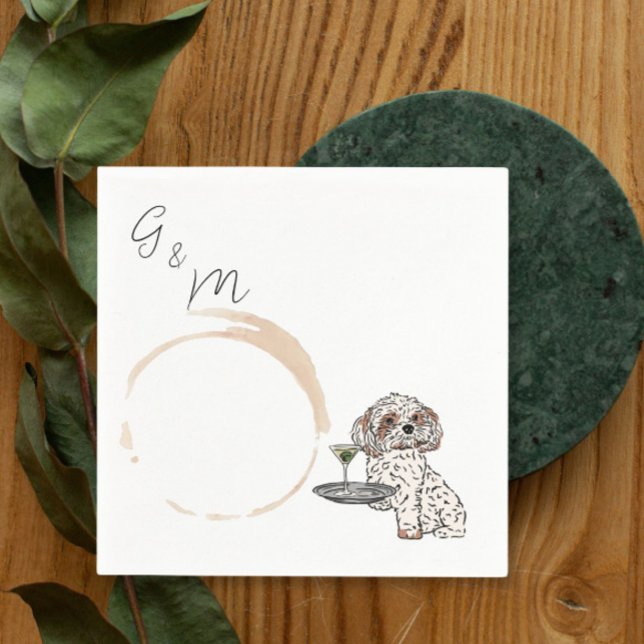 Shih Tzu holding a martini cocktail  Napkin (Creator Uploaded)