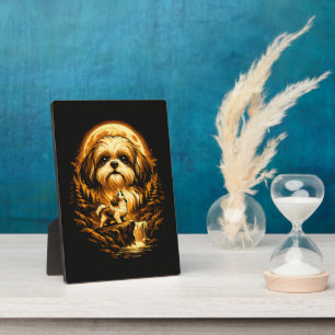 Shih Tzu Howling to The Moon Funny Dog Plaque