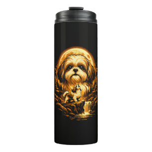Shih Tzu Howling to The Moon Funny Dog Thermal Tumbler