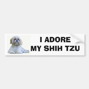 Shih Tzu I Adore Bumper Sticker