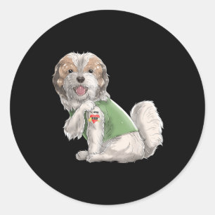 Shih Tzu I Love Mum Tattoo Dog Shirt Funny Mothers Classic Round Sticker