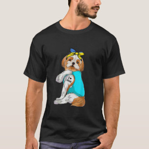 Shih Tzu I Love Ukraine Flag Dog Lover Ukrainian P T-Shirt