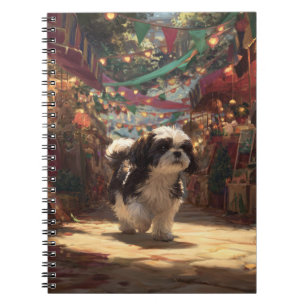 Shih Tzu in a Festive Market Notebook
