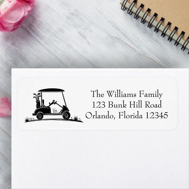 Shih Tzu In Golf Cart Return Address Label (Creator Uploaded)