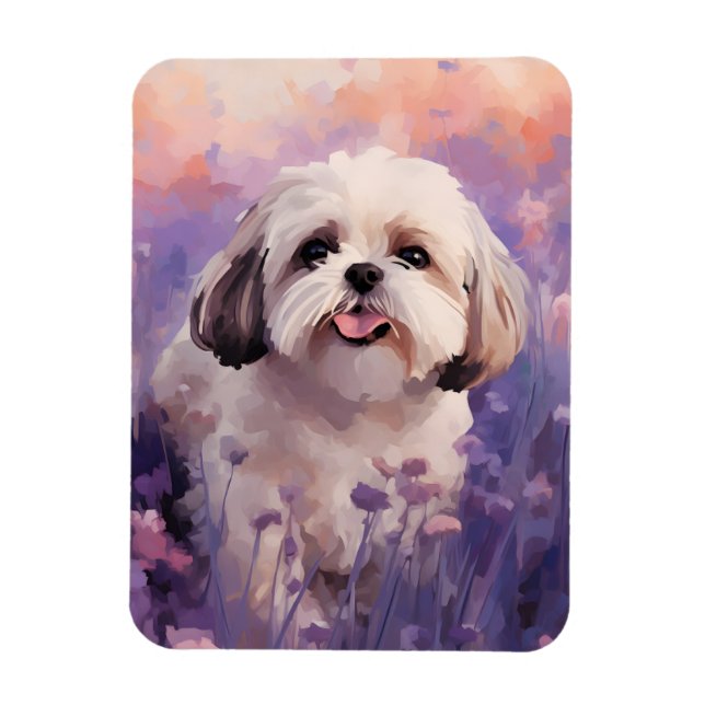 Shih Tzu in Lavender field Magnet (Vertical)