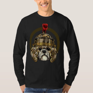 Shih Tzu In Roman Helmet Centurion Legionnaire Dog T-Shirt