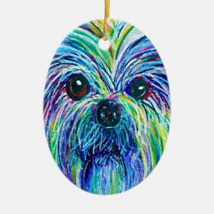 Shih Tzu Intense Colours Ceramic Ornament