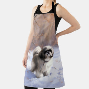 Shih Tzu Let It Snow Christmas  Apron