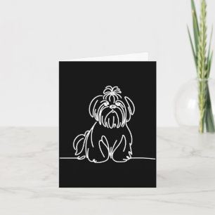 Shih tzu line art dog owner performance card