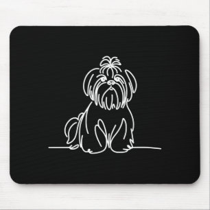 Shih tzu line art dog owner performance mouse pad