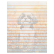 Shih Tzu Lined - 8.5" x 11" Stationery Sheet