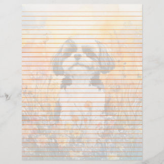 Shih Tzu Lined - 8.5" x 11" Stationery Sheet