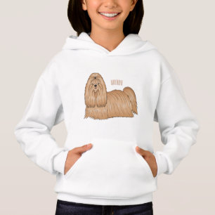 Shih tzu long hair dog cartoon illustration