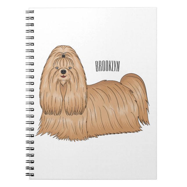 Shih tzu long hair dog cartoon illustration notebook (Front)