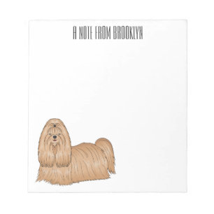 Shih tzu long hair dog cartoon illustration notepad