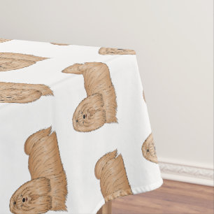 Shih tzu long hair dog cartoon illustration tablecloth