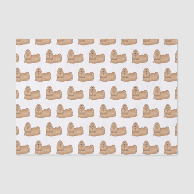 Shih tzu long hair dog cartoon illustration  tissue paper (Front)