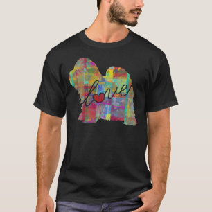 Shih Tzu Love A Bright And Colourful Watercolor S T-Shirt