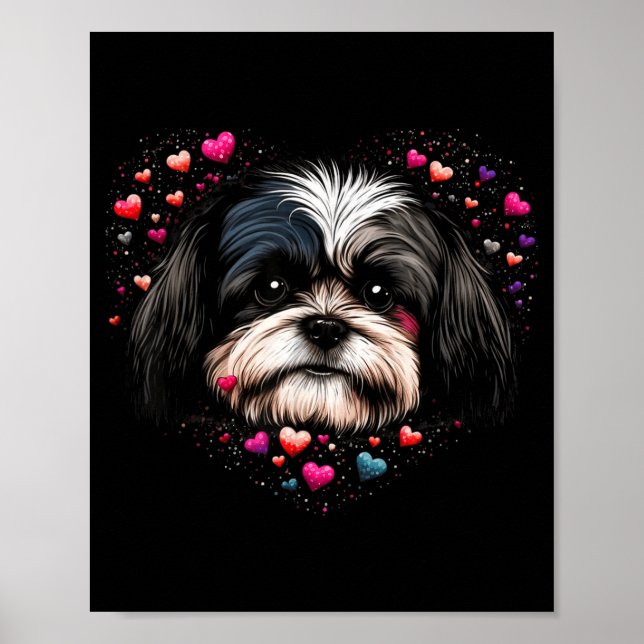 Shih Tzu Love Heart For Valentines Day On Shih Tzu Poster (Front)