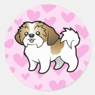 Shih Tzu Love (puppy cut) Classic Round Sticker