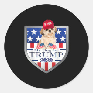 Shih Tzu Lover My Shih Tzu Trump Classic Round Sticker