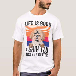 Shih Tzu Makes Your Life Good Vintage T-Shirt